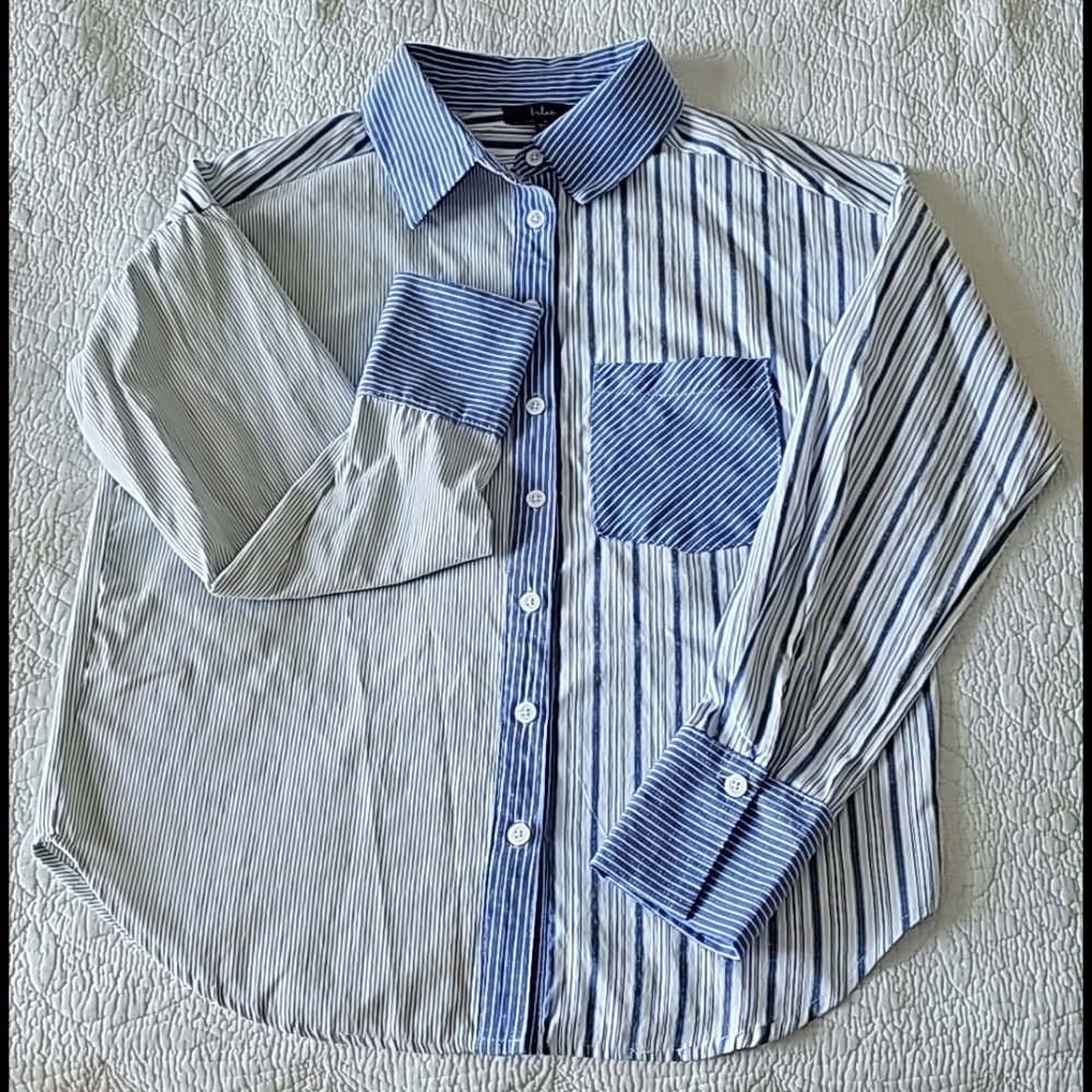 Lulu's Contrast Button-Down Longsleeves Shirt - image 4